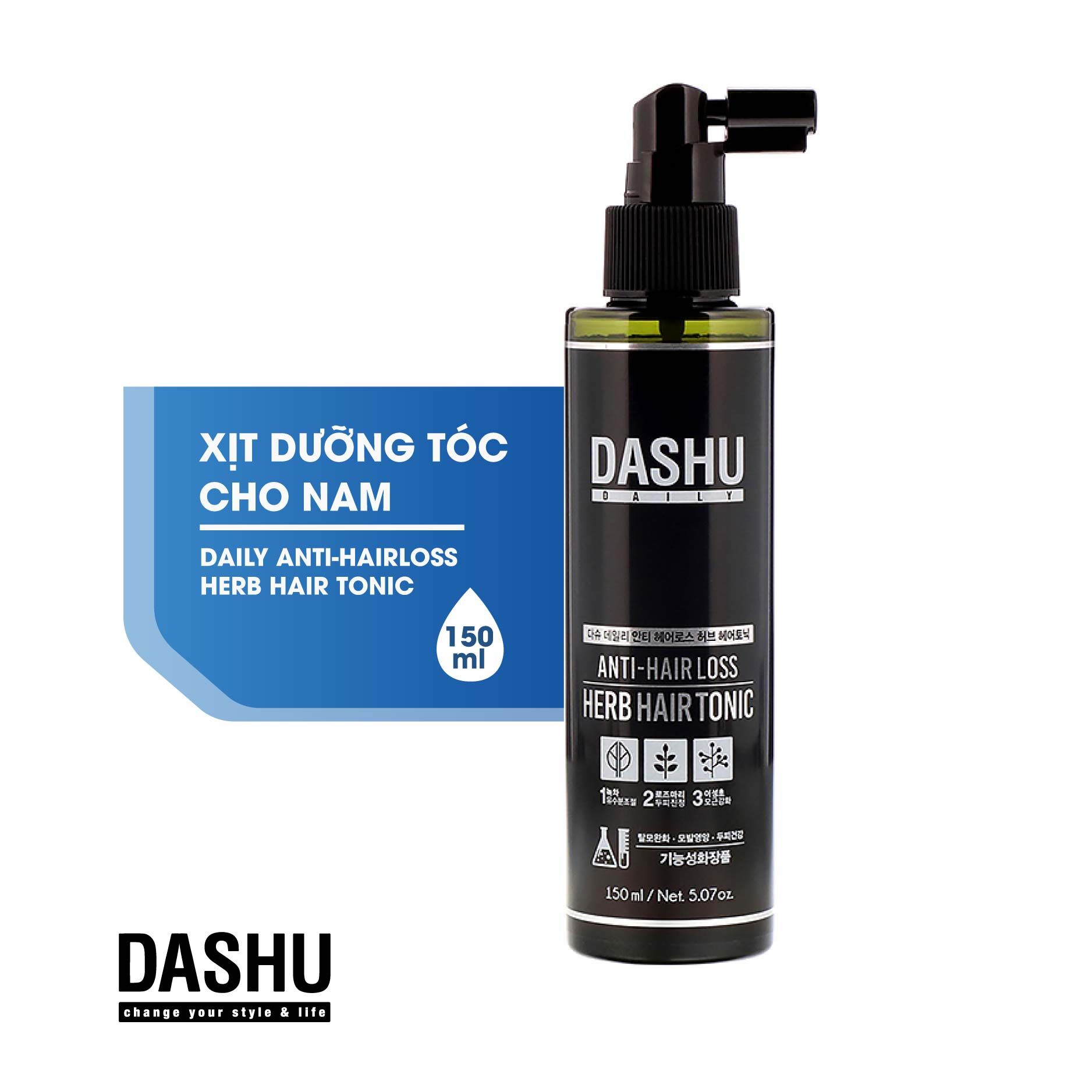 Xịt dưỡng tóc Dashu daily anti-hairloss herb hair tonic