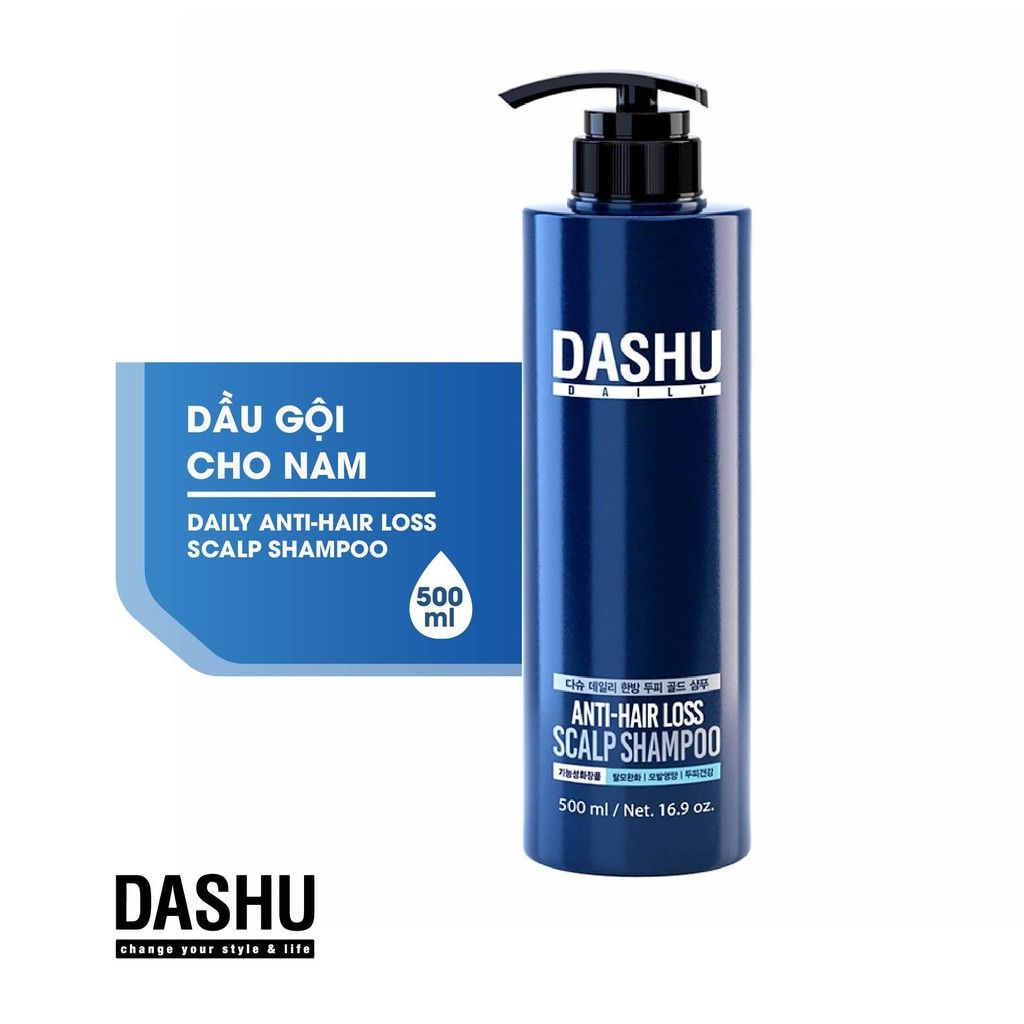 Dầu gội đầu ngăn rụng tóc và dưỡng tóc mềm mượt Dashu Daily Anti-Hair Loss Scalp Shampoo 500ml